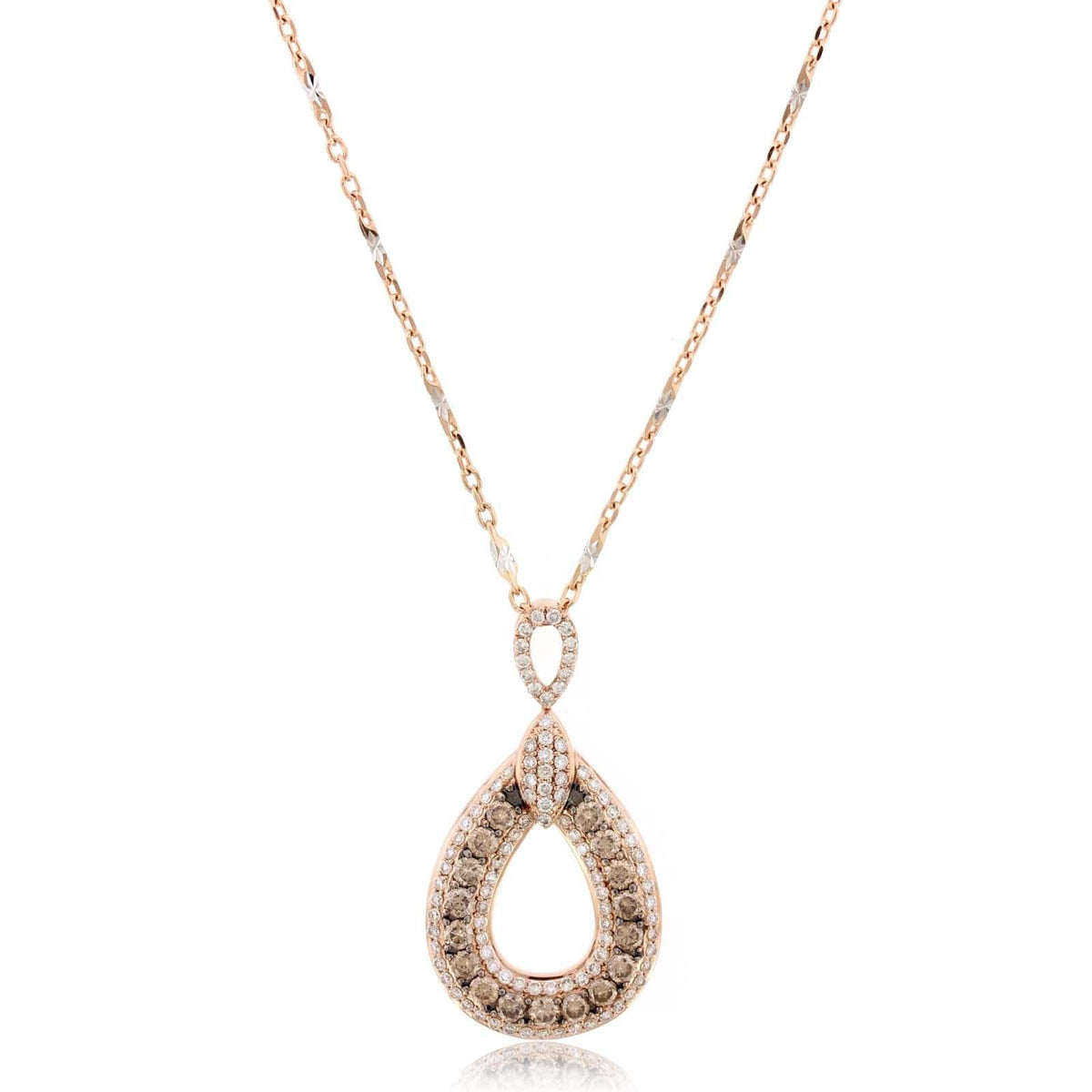 14K Rose Gold Diamond Loop Pendant