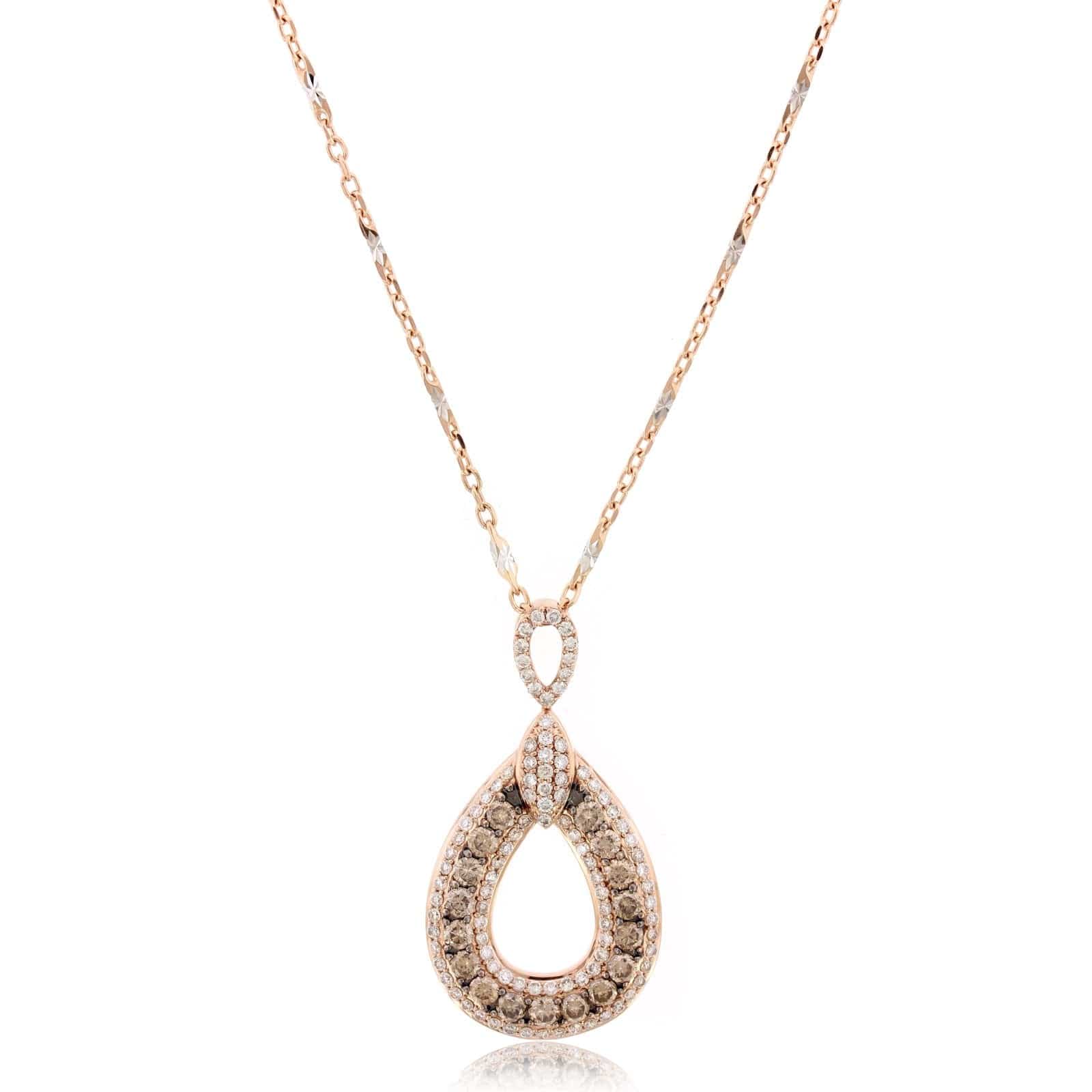 14K Rose Gold Diamond Loop Pendant