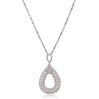 14K White Gold Diamond Loop Pendant