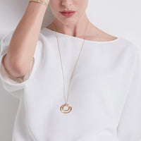 Marco Bicego Masai 18K Two-Tone Double Circle Diamond Necklace