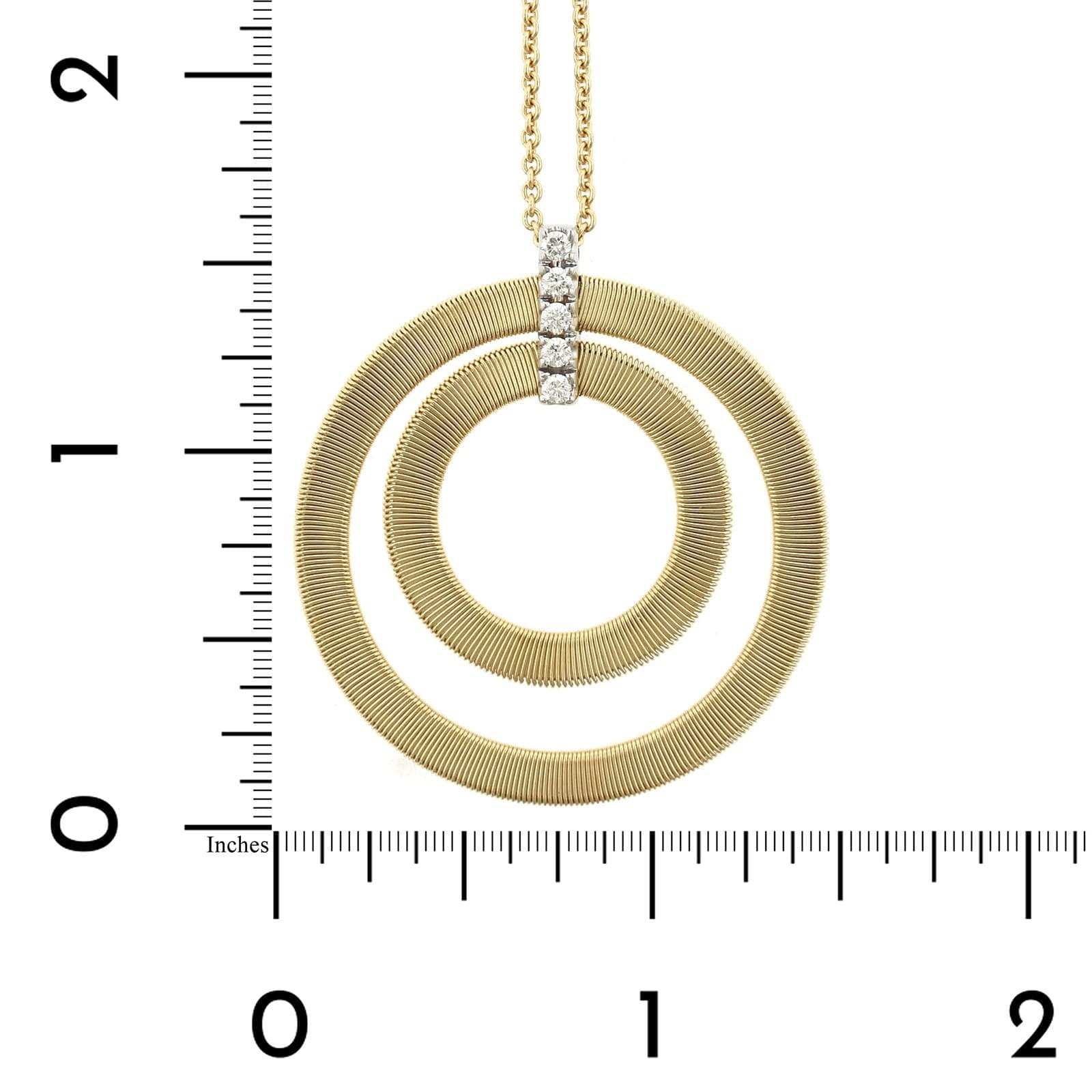 Marco Bicego Masai 18K Two-Tone Double Circle Diamond Necklace