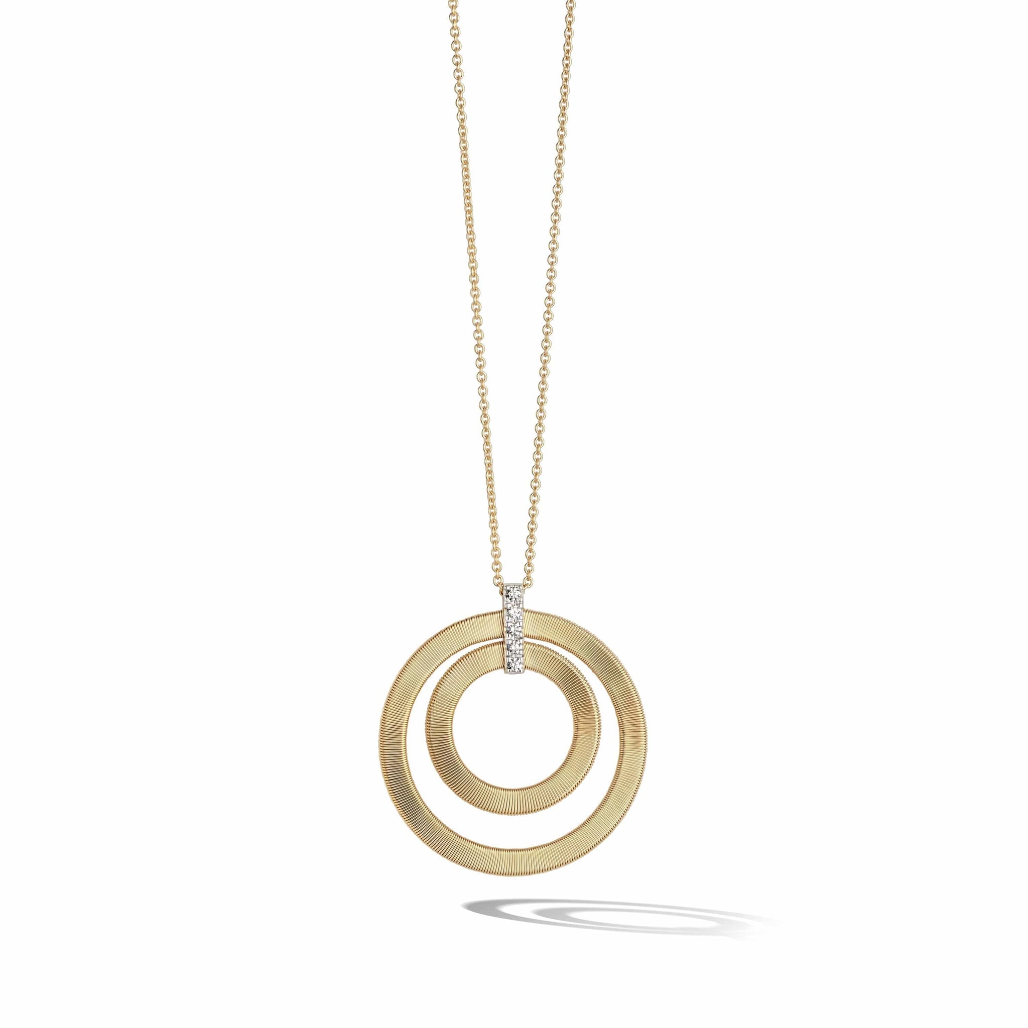 Masai 18K Two-Tone Double Circle Diamond Necklace