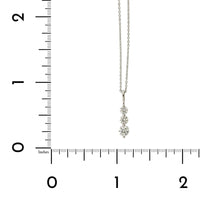 14K White Gold 3 Stone Graduated Diamond Pendant