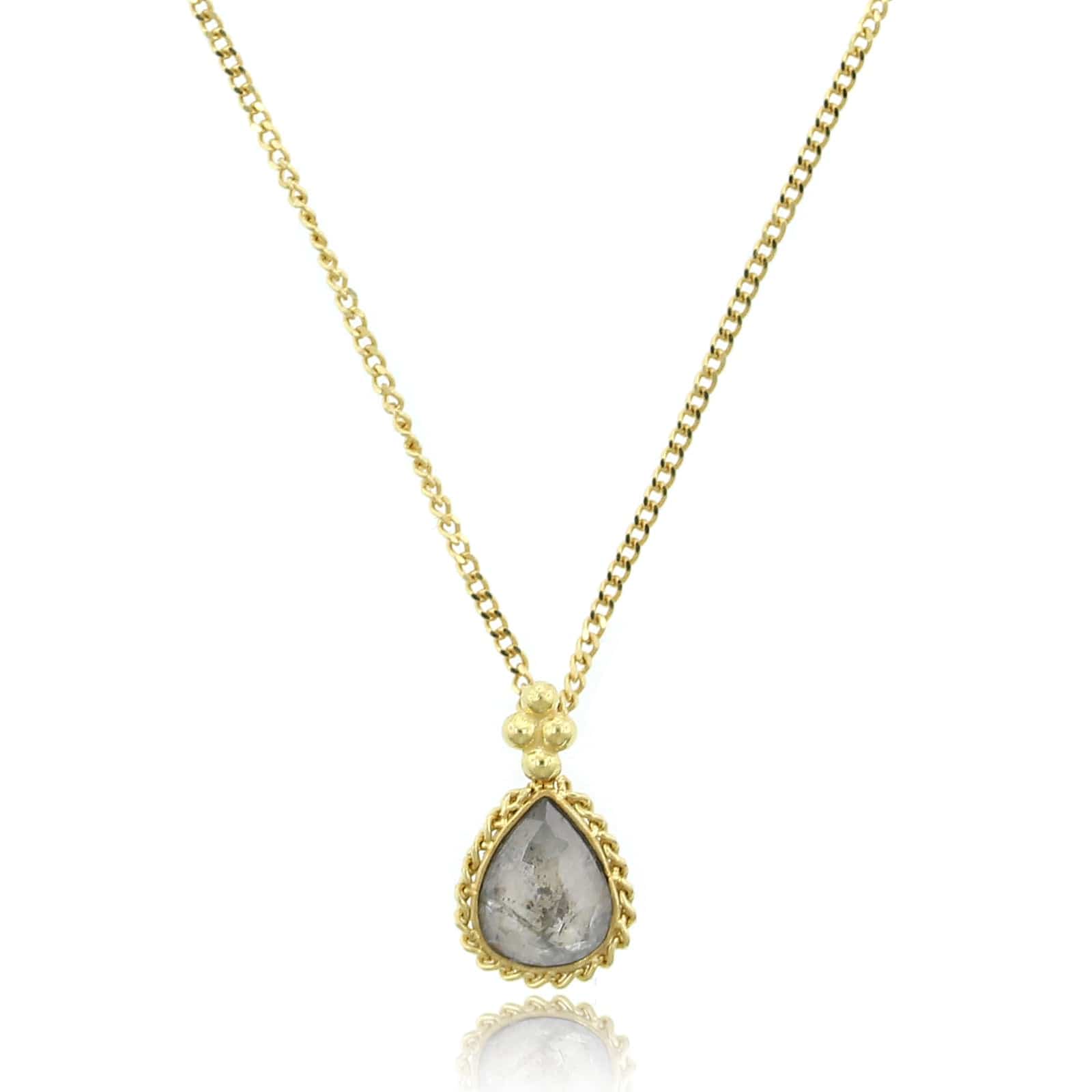 Amali 18K Yellow Gold Rose Cut Pear Shaped Diamond Pendant