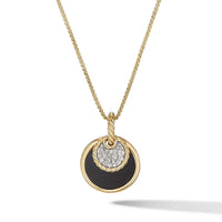 DY Elements Convertible Pendant Necklace in 18K Yellow Gold with Black Onyx and Mother of Pearl and Pavé Diamonds