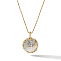 DY Elements Convertible Pendant Necklace in 18K Yellow Gold with Black Onyx and Mother of Pearl and Pavé Diamonds