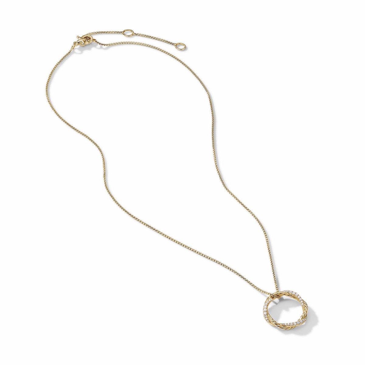 Petite Infinity Pendant Necklace in 18K Yellow Gold with Pavé Diamonds