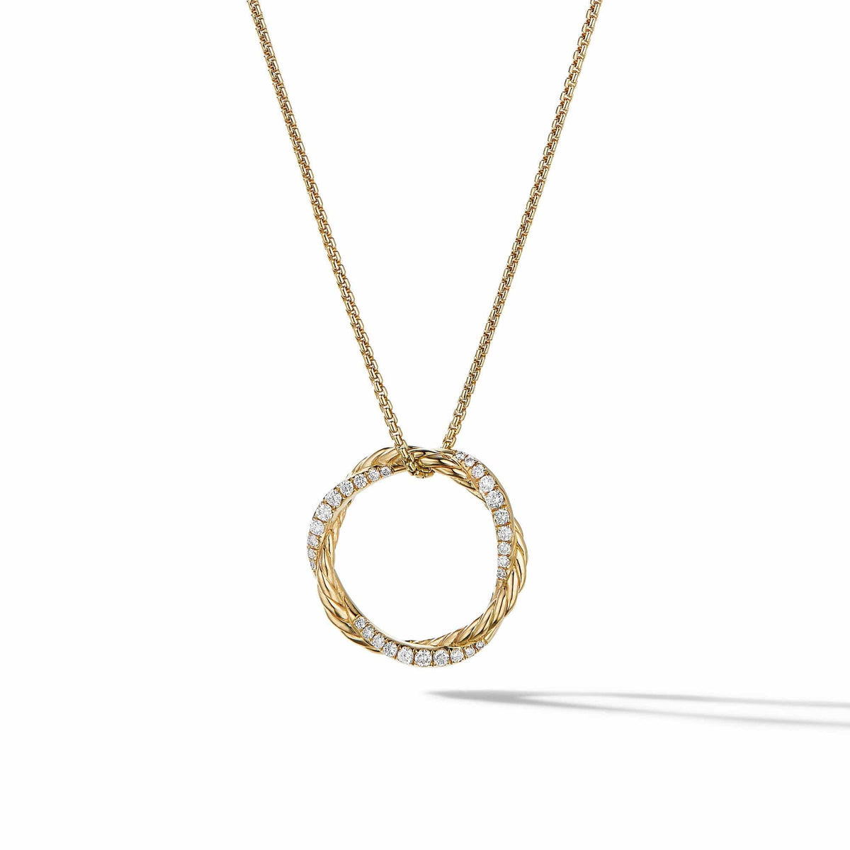 Petite Infinity Pendant Necklace in 18K Yellow Gold with Pavé Diamonds