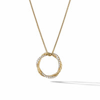 Petite Infinity Pendant Necklace in 18K Yellow Gold with Pavé Diamonds