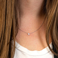 18K White Gold Diamond Bouquet Necklace