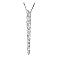 18K White Gold Graduating Diamond Drop Necklace