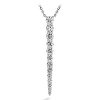 18K White Gold Graduating Diamond Drop Necklace