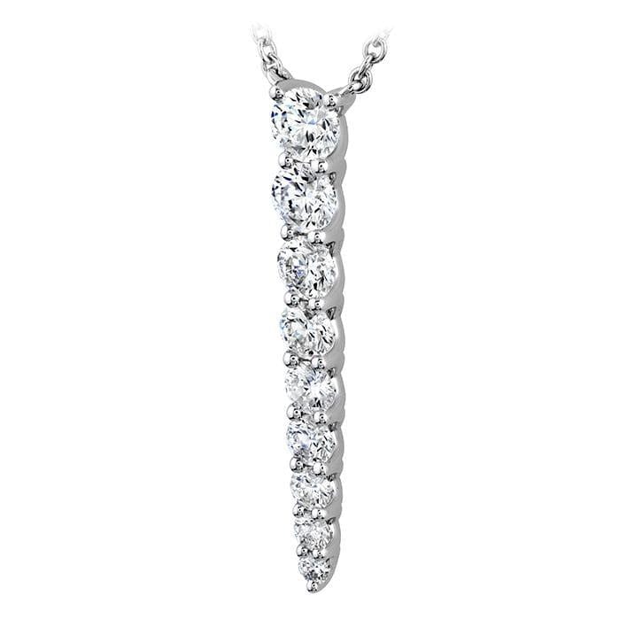 18K White Gold Graduating Diamond Drop Necklace