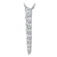 18K White Gold Graduating Diamond Drop Necklace
