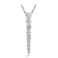 18K White Gold Graduating Diamond Drop Necklace