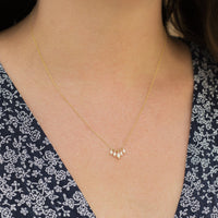 14K Yellow Gold Multi Marquise Diamond Necklace