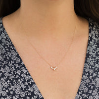 14K Rose Gold Multi Marquise Diamond Necklace