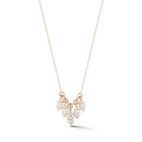 14K Rose Gold Multi Marquise Diamond Necklace