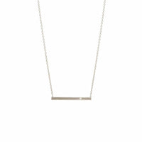 14K White Gold Diamond Bar Necklace
