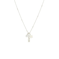 14K Yellow Gold Diamond 3 Charm Necklace