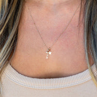 14K Yellow Gold Diamond 3 Charm Necklace