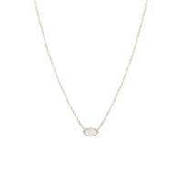 14K White Gold Marquise Diamond Necklace