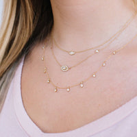 14K Yellow Gold Marquise Diamond Necklace