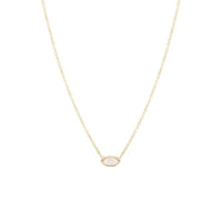 14K Yellow Gold Marquise Diamond Necklace