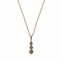 14K Rose Gold 3 Stone Graduated Diamond Pendant