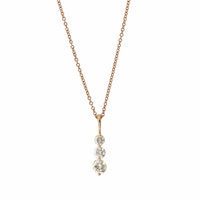 14K Rose Gold 3 Stone Graduated Diamond Pendant