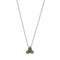 14K White Gold 3 Stone Cluster Diamond Pendant