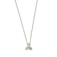 14K White Gold 3 Stone Cluster Diamond Pendant
