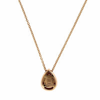 18K Rose Gold Pear Shape Pave Diamond Necklace