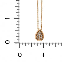 18K Rose Gold Pear Shape Pave Diamond Necklace