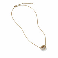 Modern Renaissance Double Pendant Necklace in 18K Yellow Gold with Full Pavé Diamonds, Yellow Gold, Long's Jewelers