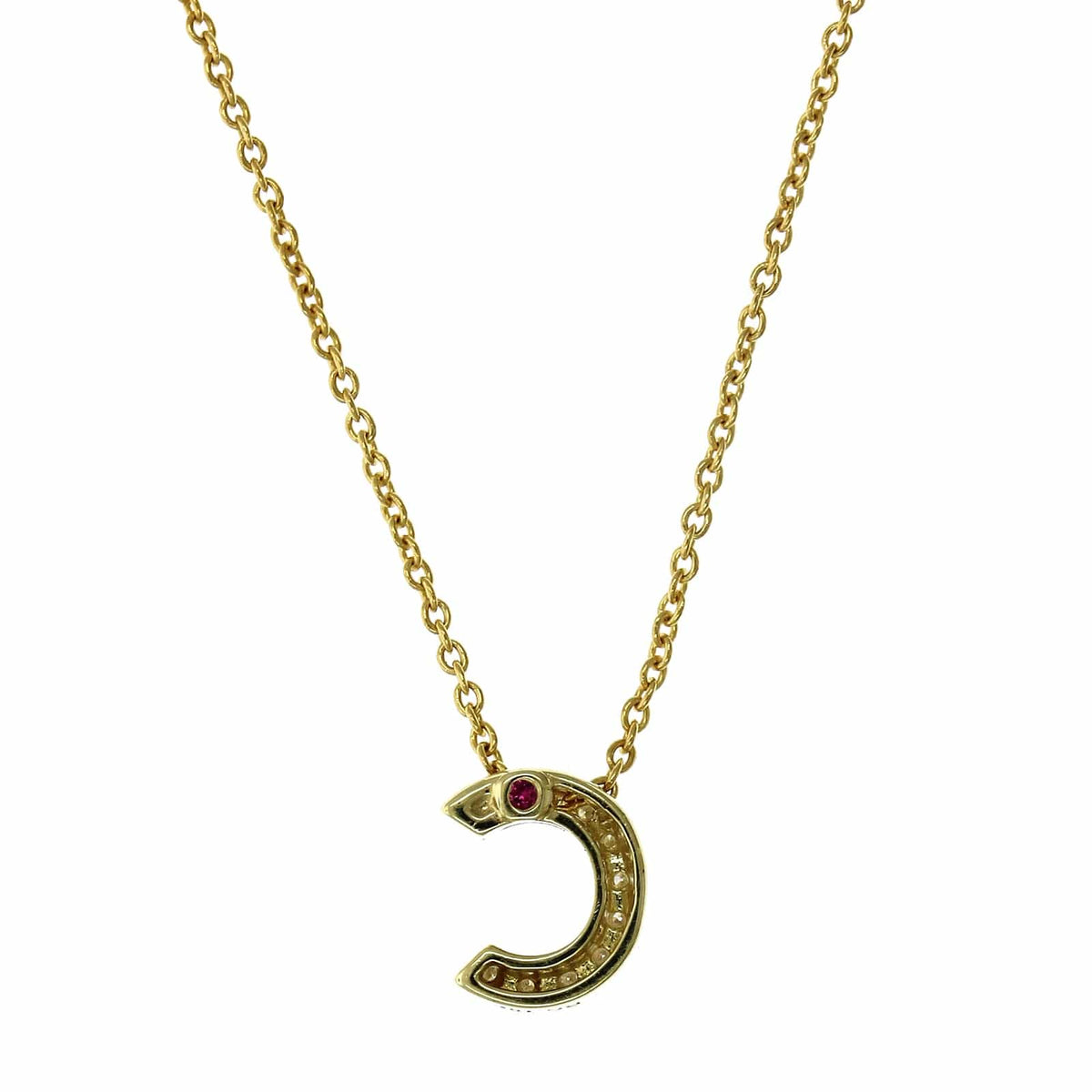 Roberto Coin 18K Yellow Gold "C" Initial Diamond Necklace