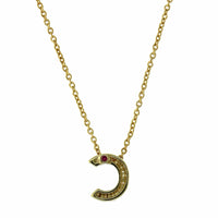 Roberto Coin 18K Yellow Gold "C" Initial Diamond Necklace