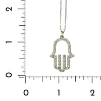 14K White Gold Pave Diamond Hamsa Pendant