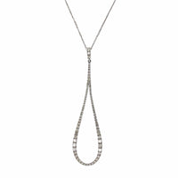 14K White Open Teardrop Shape Diamond Necklace, 14k white gold, Long's Jewelers