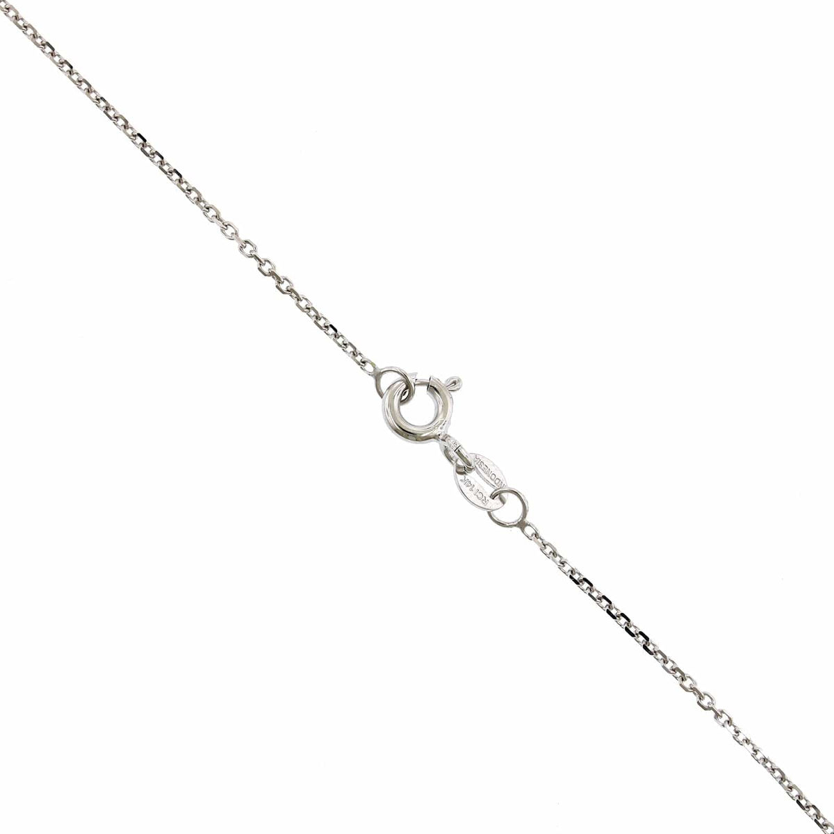 14K White Open Teardrop Shape Diamond Necklace, 14k white gold, Long's Jewelers