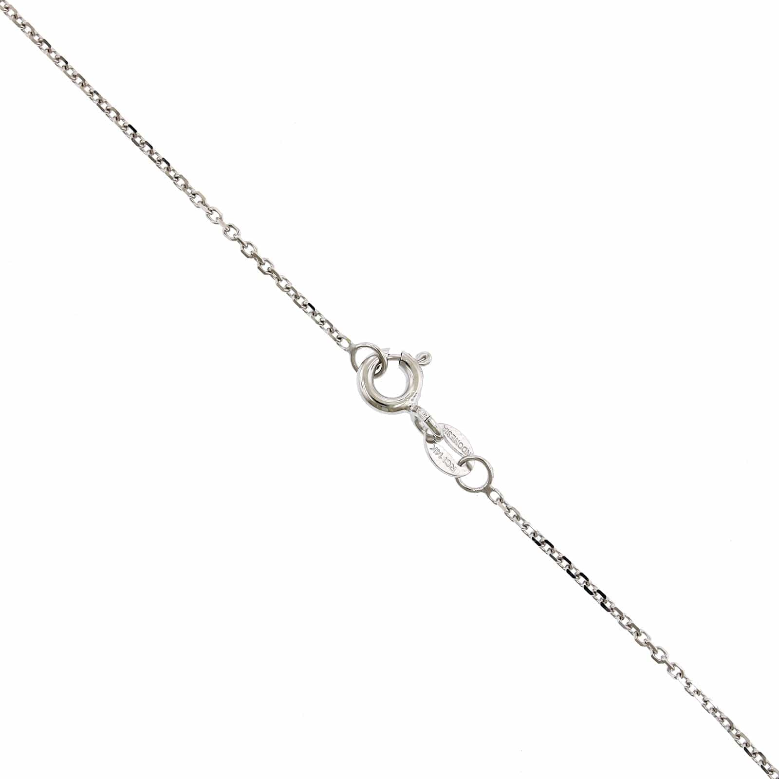 14K White Open Teardrop Shape Diamond Necklace, 14k white gold, Long's Jewelers