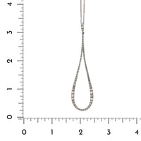 14K White Open Teardrop Shape Diamond Necklace, 14k white gold, Long's Jewelers