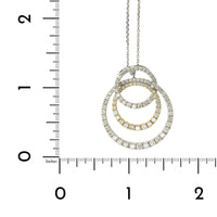 14K Two-Tone Triple Circle Diamond Necklace, 14k yellow and white, Long's Jewelers