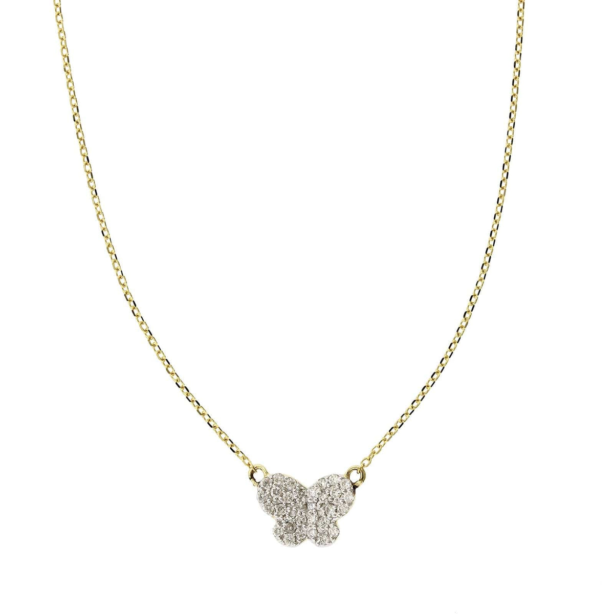14K Yellow Gold Butterfly Diamond Necklace, 14k yellow gold, Long's Jewelers