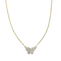 14K Yellow Gold Butterfly Diamond Necklace, 14k yellow gold, Long's Jewelers