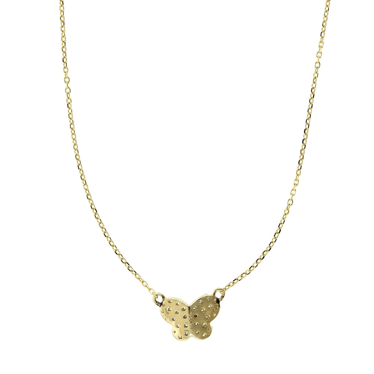 14K Yellow Gold Butterfly Diamond Necklace, 14k yellow gold, Long's Jewelers