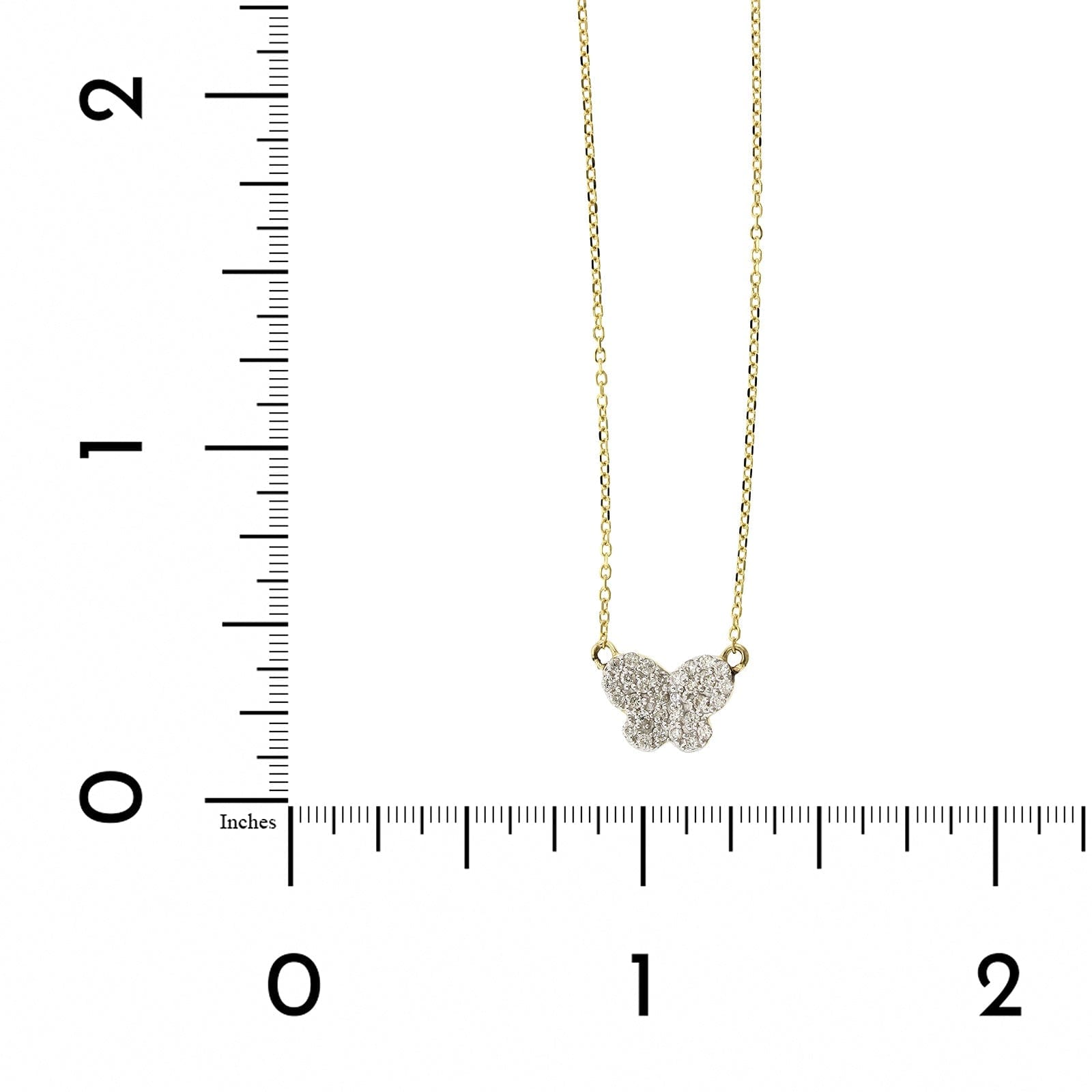 14K Yellow Gold Butterfly Diamond Necklace, 14k yellow gold, Long's Jewelers
