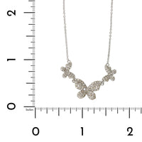 14K White Gold Triple Butterfly Diamond Necklace, 14k white gold, Long's Jewelers