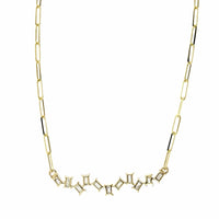 14K Yellow Gold Zigzag Baguette Diamond Necklace, 14k yellow gold, Long's Jewelers