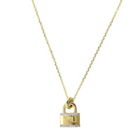 14K Yellow Gold Lock Diamond Necklace, 14k yellow gold, Long's Jewelers